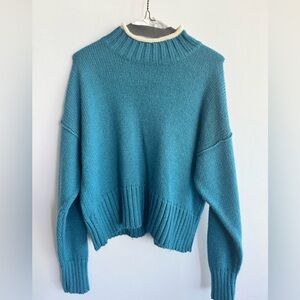 Esprit Teal Knit Cowl-Neck Sweater